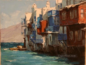 ミコノス島エーゲ海のリトル・ベニス Oil Paintings